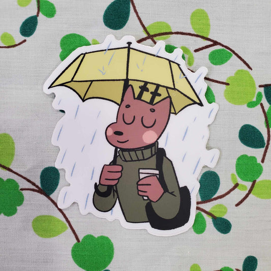 Rainy Day Deer Sticker