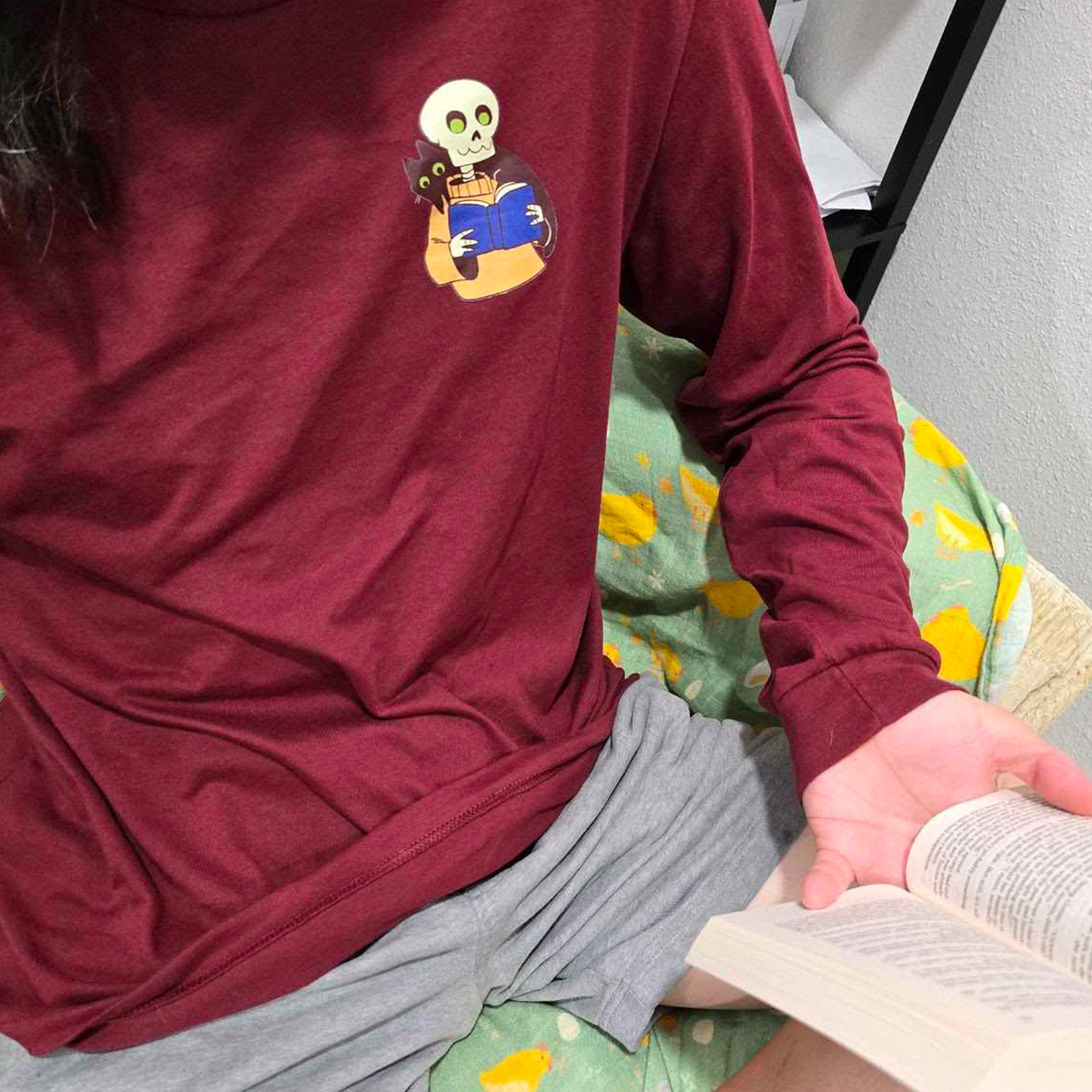 "Dead Tired" Long Sleeve - Burgundy Unisex Shirt