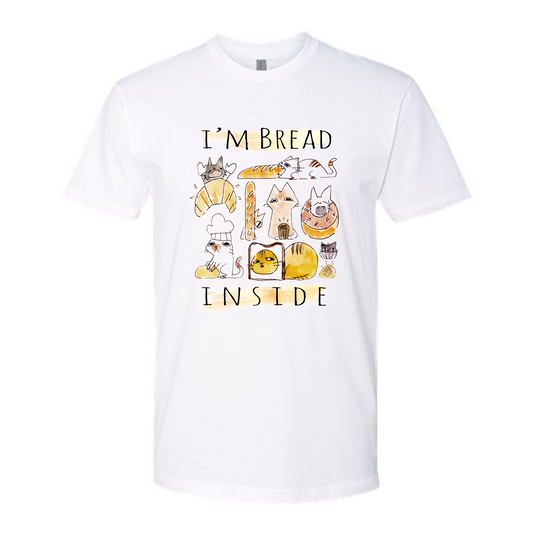 "Bread Inside" Cat Shirt - White Unisex Shirt