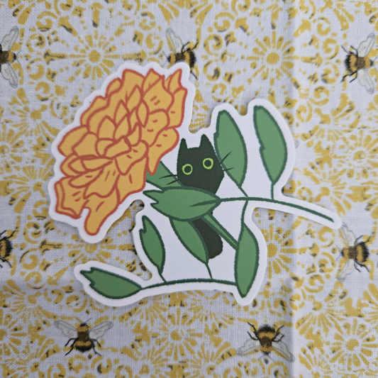 Marigold Sprout Cat Sticker