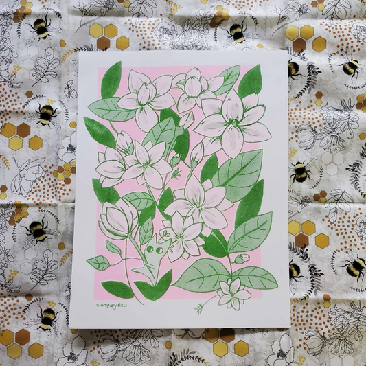 "Sampaguita" 8.5x11 Riso Print