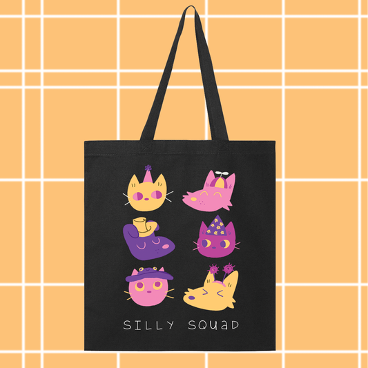 "Silly Squad" Black Tote Bag