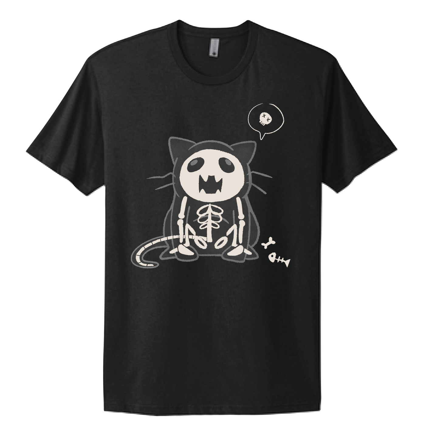 "Skin and Bones" Cat Shirt - Black Unisex Shirt