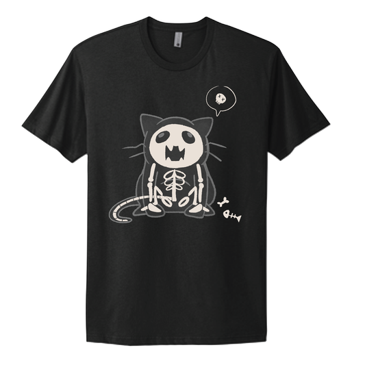 "Skin and Bones" Cat Shirt - Black Unisex Shirt