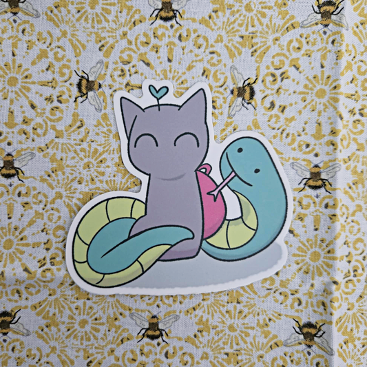 Snake Sprout Cat Sticker