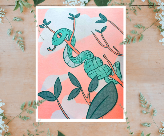 "Year of the Snake" 8.5x11 Riso Print