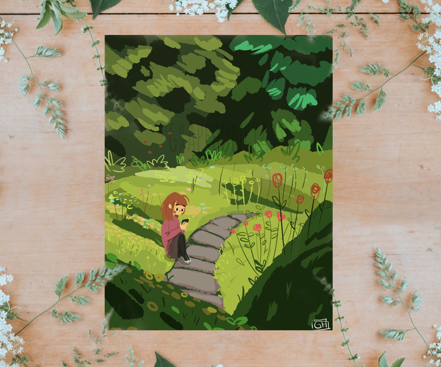 "Garden" Digital Painting 8.5x11 Print