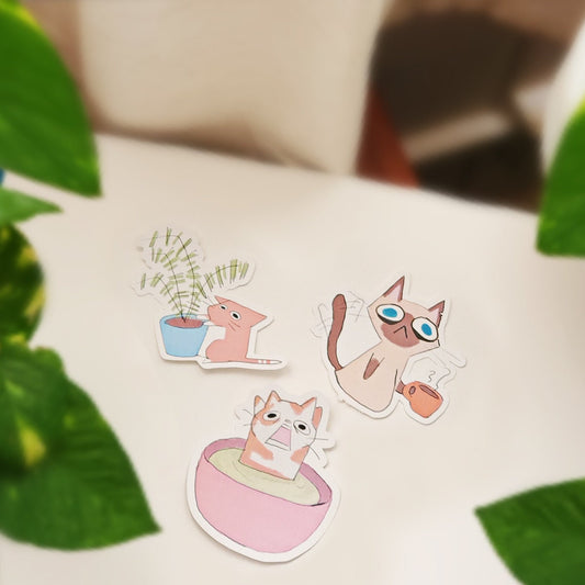 Funny and Cute Anxious Cat Stickers