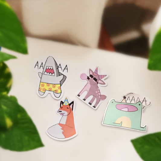 Funny and Cute Party Animals Stickers