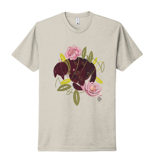 "Recharge" Cat Shirt - Sand Color Unisex Shirt
