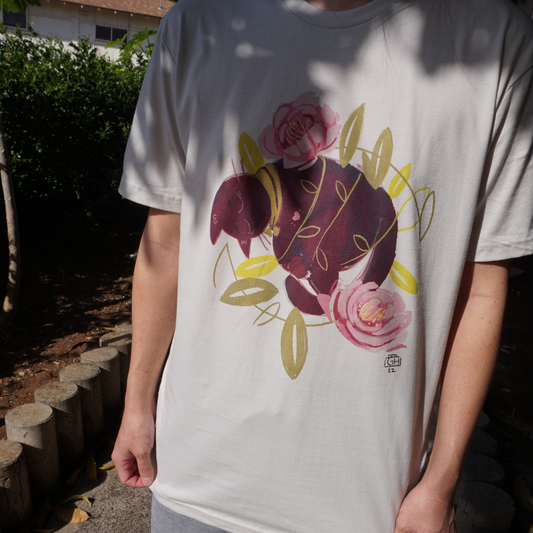 "Recharge" Cat Shirt - Sand Color Unisex Shirt