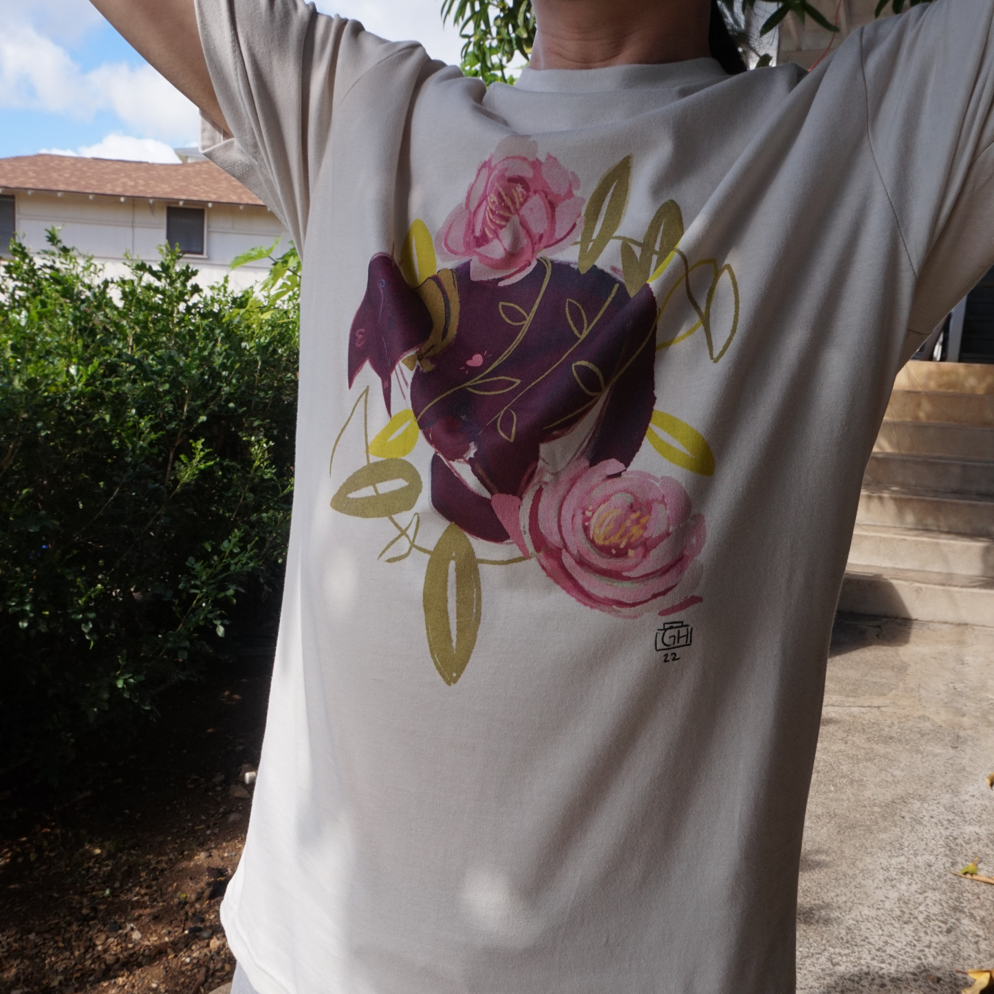 "Recharge" Cat Shirt - Sand Color Unisex Shirt