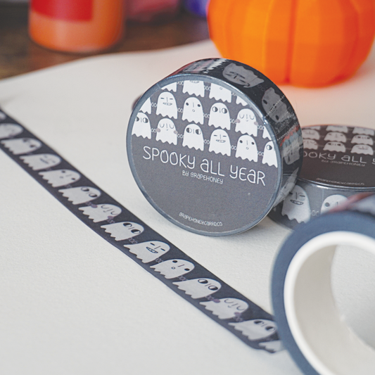 "Spooky All Year Long" Ghost Washi Tape by Grapehoney