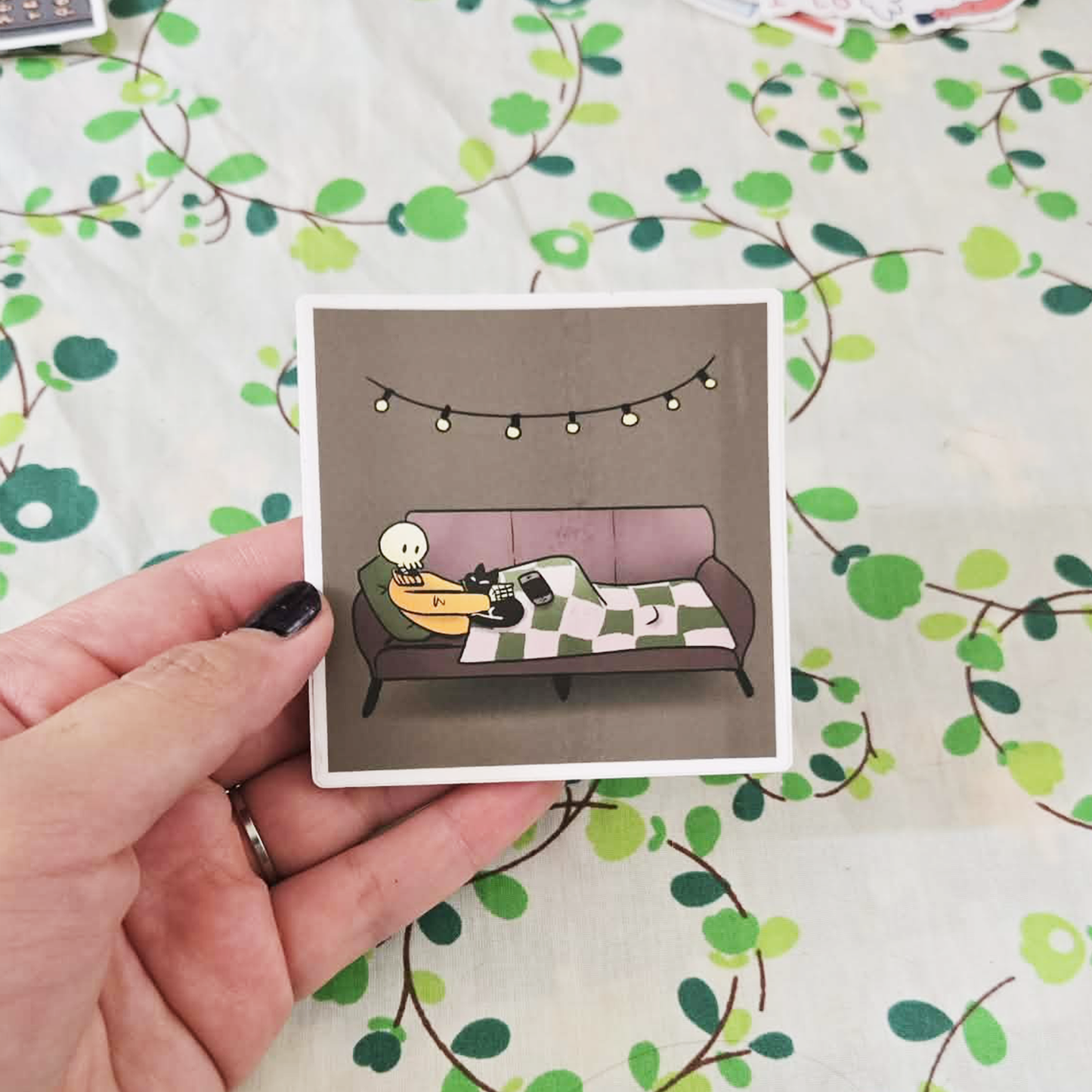 Couch Rotting Skeleton Sticker