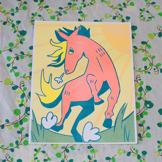 "Year of the Fire Horse" 8.5x11 Riso Print